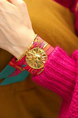 Soleil Cuff And Addresse Inconnue-Pink/Blue Ribbon