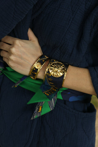 Soleil Cuff And Cerf Boheme-Green Ribbon