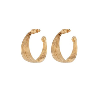 Arpa Cabochons Hoop Earrings Small Size Gold