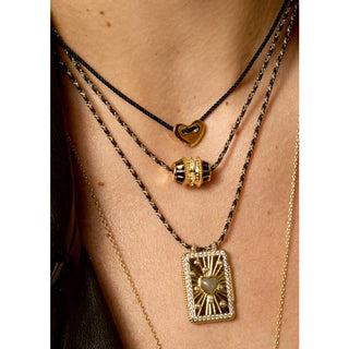 Necklace - Black Corazon Or