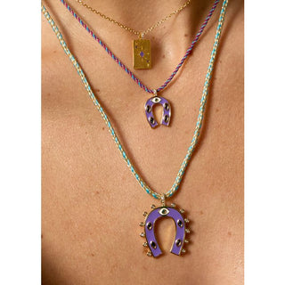 Necklace - Purple Mini Horseshoe Or