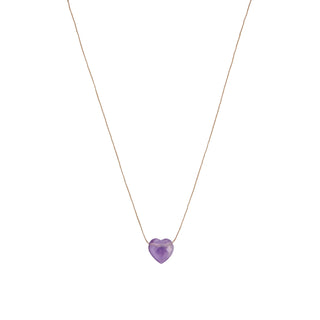 Purple  Heart Drop Necklace