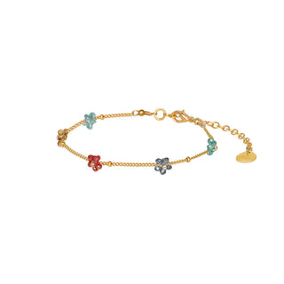 Fanzy Flower Chain Gold Plated Bracelet 11755