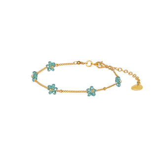 Fanzy Flower Chain Gold Plated Bracelet 11757