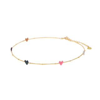 Mini Heartsy Choker Gold Plated Chain Necklace 11746