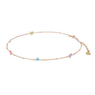 Mini Heart Flowers Adjustable Necklace