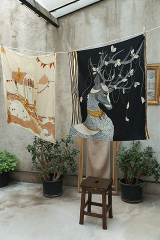 Cerf Boheme - Noir Scarf