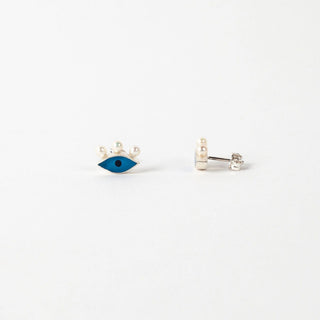 Evil Eye 3  Pearl Earrings
