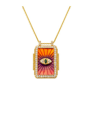 Necklace - Pink Rainbow Eye Boheme