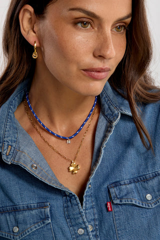 Necklace - Blue Pear