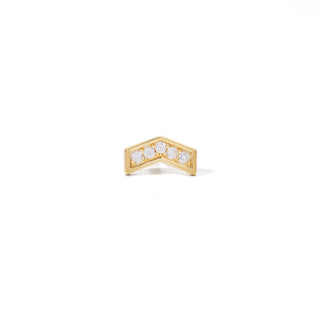 Single Earring Chevron Gold Vermeil Stud (Ball Screw)