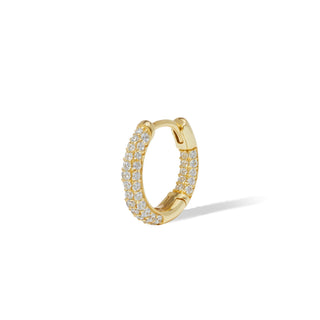 Single Earring 3 Rows Oval Huggie 1,5Gr 925 Strl Slvr Gold Plated