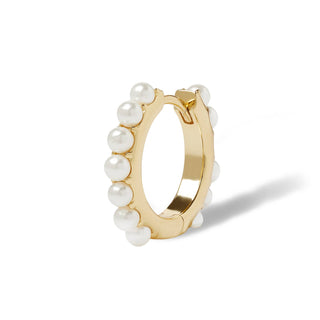 Single Earring Dolly 11Mm Gold Vermeil Pearl Huggie