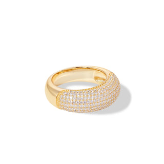 Coco Pave Dome Gold Vermeil Ring