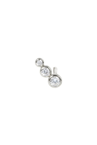 Single earring Lola mini croissant sterling silver stud earring