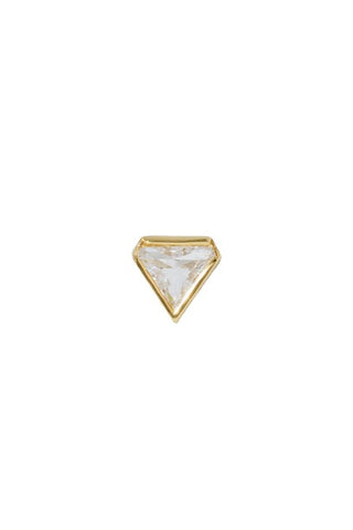 Single Earring Small Pyramid Gold Vermeil Stud (Ball Screw)