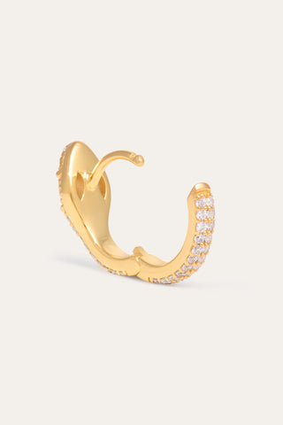 Snake Pave Gold Vermeil Huggie