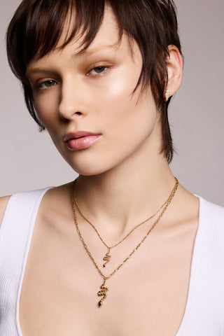 Snake Pave Gold Vermeil Huggie