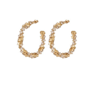 Trevise strass hoop earrings gold