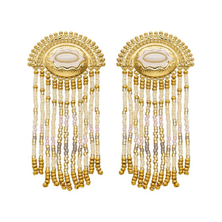 Nueva Clip Earrings White