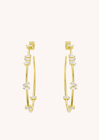 Earrings - Baguette Hoops