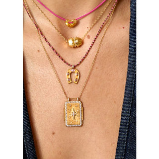 Necklace - Orange Mini Horseshoe Or
