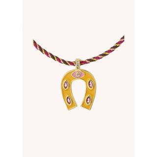 NECKLACE - ORANGE MINI HORSESHOE Or