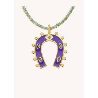 NECKLACE - PURPLE HORSESHOE Or