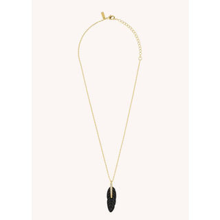 Necklace - Black Plume Or