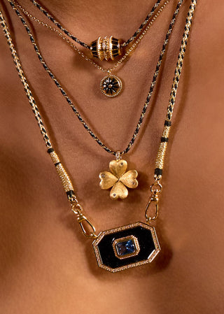 Necklace - Black Shiny Yucatan Or