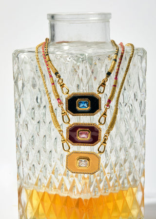 Necklace - Black Shiny Yucatan Or