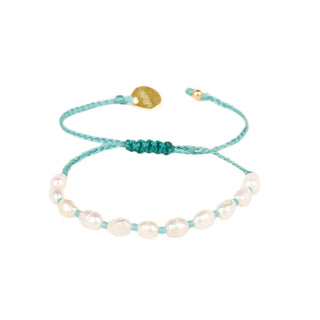 Dotted Pearls Bracelet Light Blue