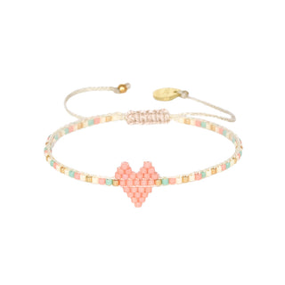 Heartsy Row Bracelet Pink