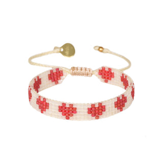 Line Of Hearts Bracelet Red & White