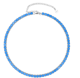 Gigi Tennis Necklace Turquoise/Silver 5mm