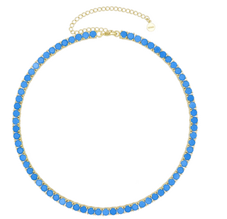 Gigi Tennis Necklace Turquoise/Gold 5mm
