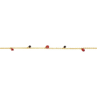 5 Water Drops Bracelet  Black & Garnet