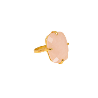 Rectangle Ring Rose Quartz