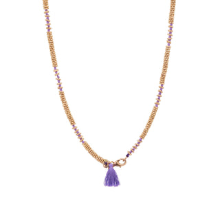 Purple Stone Mala Necklace