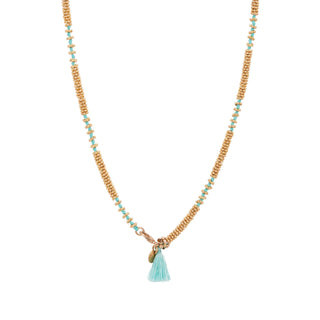 Aqua Stone Mala Necklace