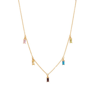 Rectangular Multi-Colored Crystal Pendants