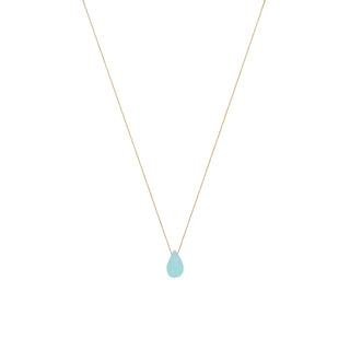 Aqua Chalcedony Drop Necklace