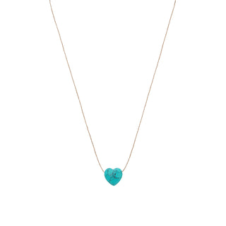 Turquoise Heart Drop Necklace