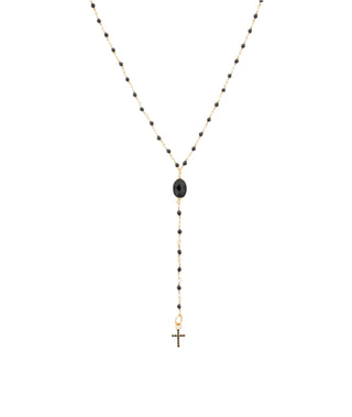Black cross rosary