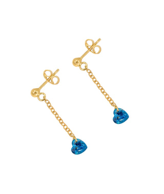 Small Heart Blue Earrings