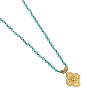 Long Jaya Charm Clover  Necklace