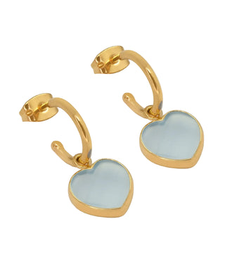 Bloom Loop Small Heart Aqua Chalcedony