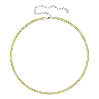 Gigi Tennis Necklace Yellow/Silver 3Mm