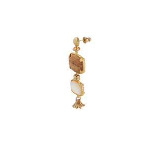 Silene earrings small size - Wood & Mother-of-Pearl