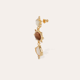 Tiki 3 earrings - Mother-of-pearl & Wood